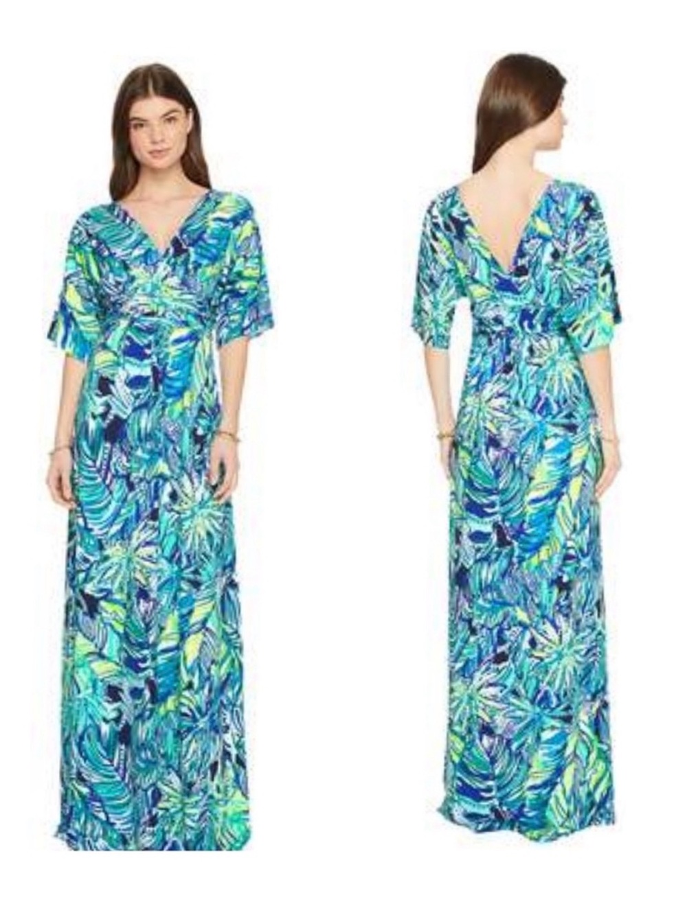 Lily Pulitzer Paragi Maxi Dress in “Armadilly Dally" tropical print size L